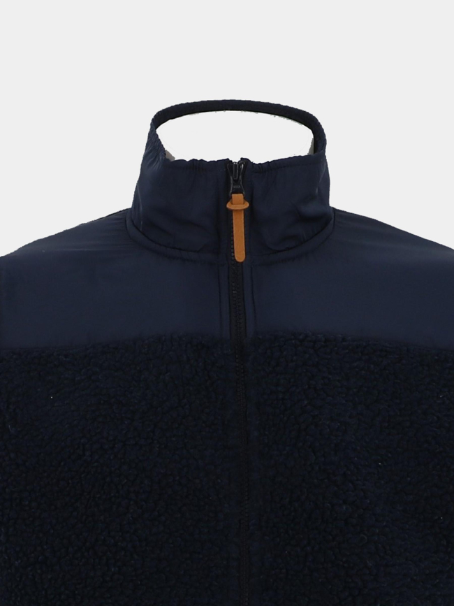 Veste en polaire sherpa bleu marine homme - Tbs