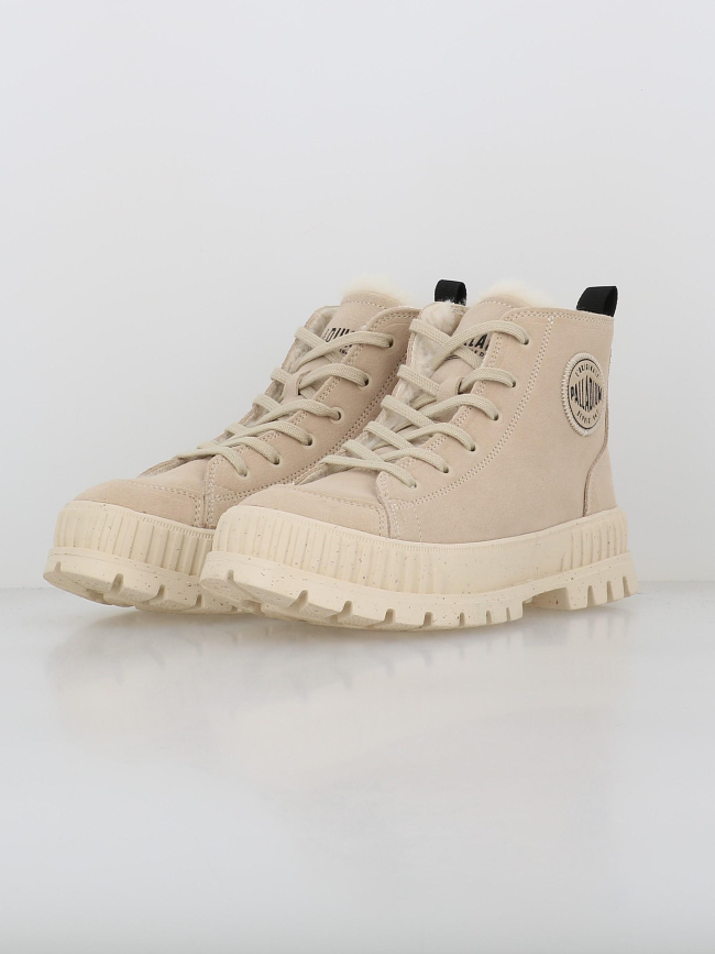 Boots fourées pallashock zip beige femme - Palladium