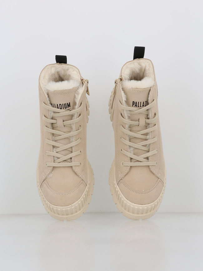 Boots fourées pallashock zip beige femme - Palladium