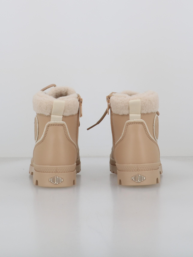 Boots pampa fourrées zip beige femme - Palladium
