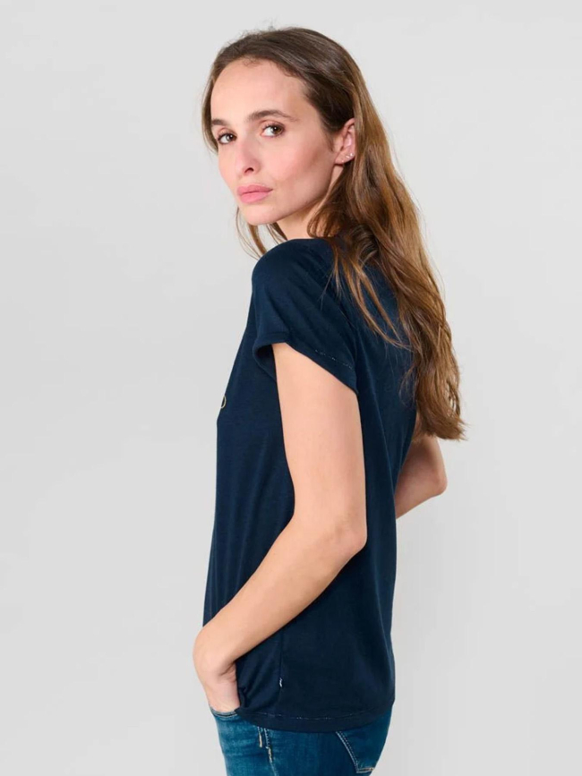 T-shirt smallvtrame bleu marine femme - Le Temps Des Cerises