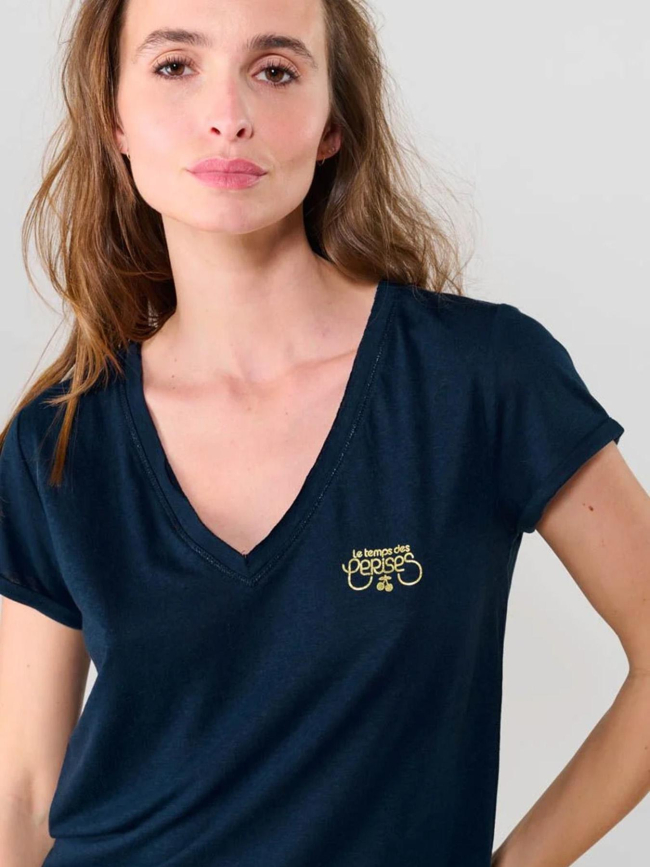 T-shirt smallvtrame bleu marine femme - Le Temps Des Cerises