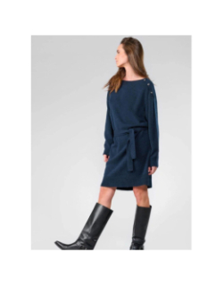 Robe pull tortanq bleu marine femme - Le Temps Des Cerises