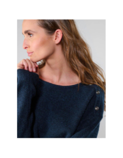 Robe pull tortanq bleu marine femme - Le Temps Des Cerises