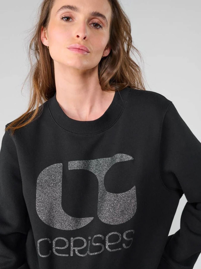 Sweat paolo brillant noir femme - Le Temps Des Cerises