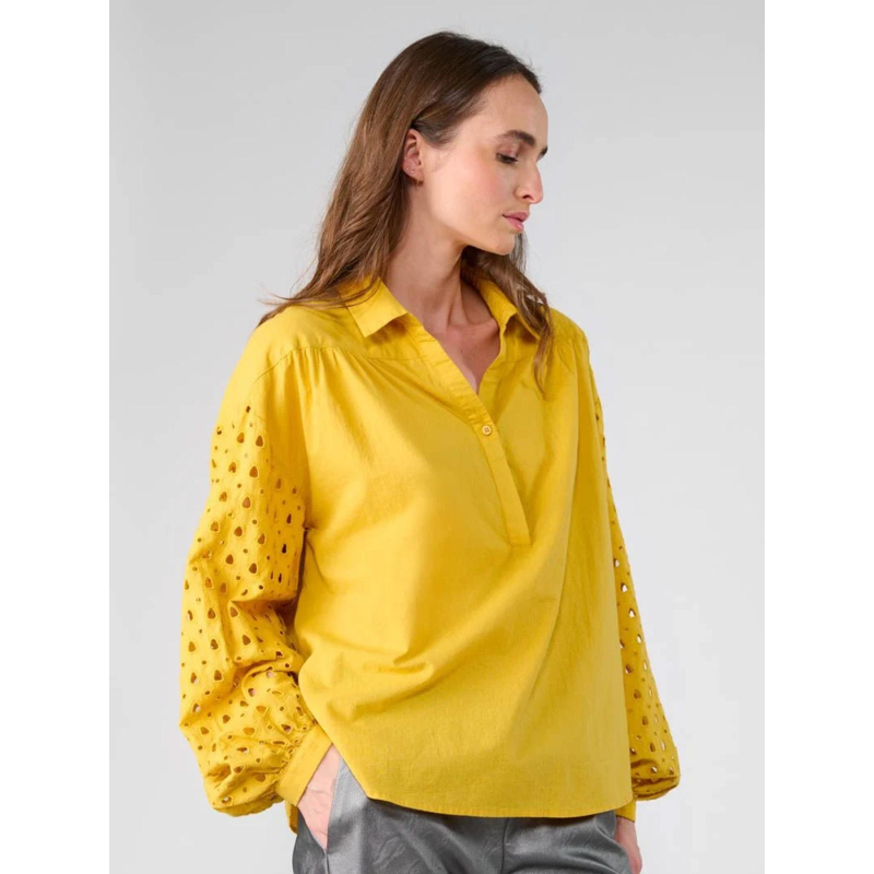 Blouse cunca jaune moutarde femme - Le Temps Des Cerises