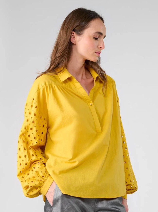 Blouse cunca jaune moutarde femme - Le Temps Des Cerises