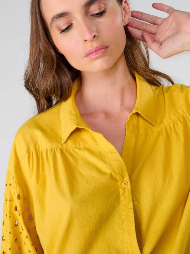 Blouse cunca jaune moutarde femme - Le Temps Des Cerises