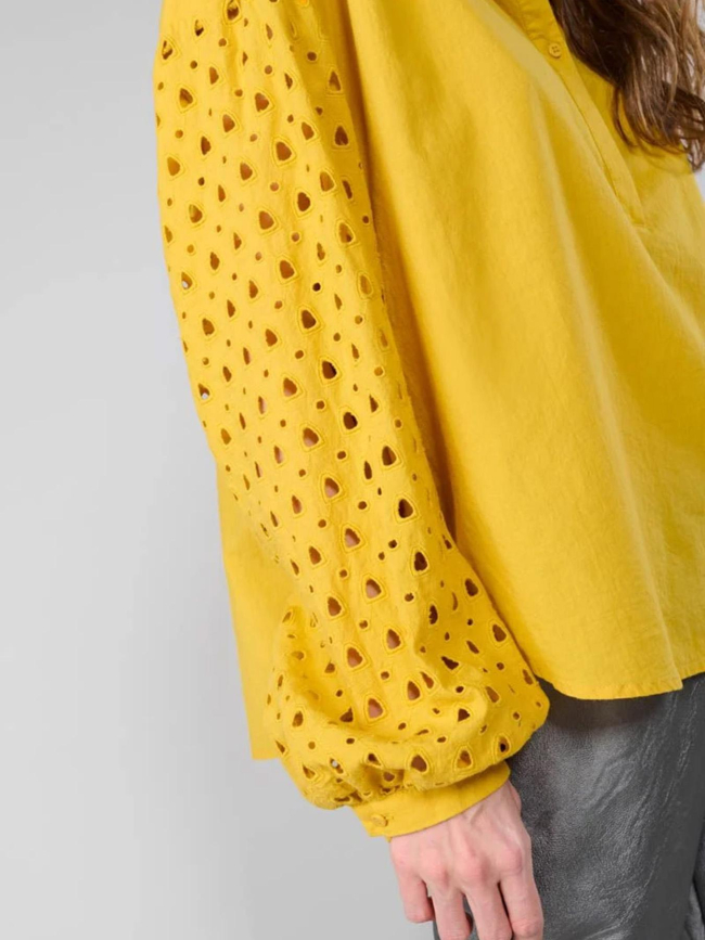 Blouse cunca jaune moutarde femme - Le Temps Des Cerises