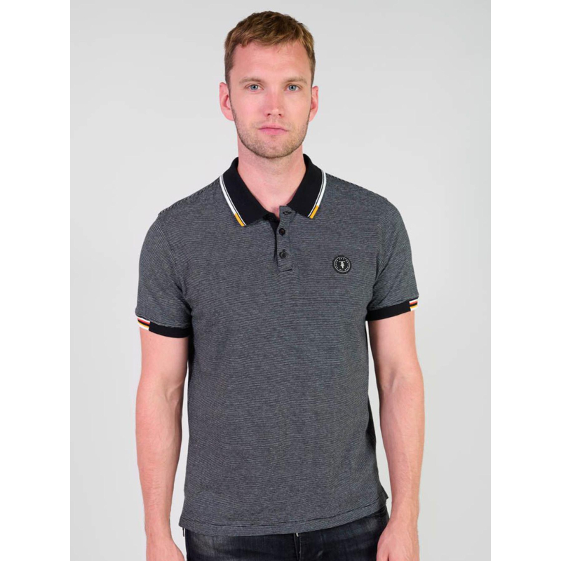 Polo alcor a rayures noir et blanc homme - Le Temps Des Cerises