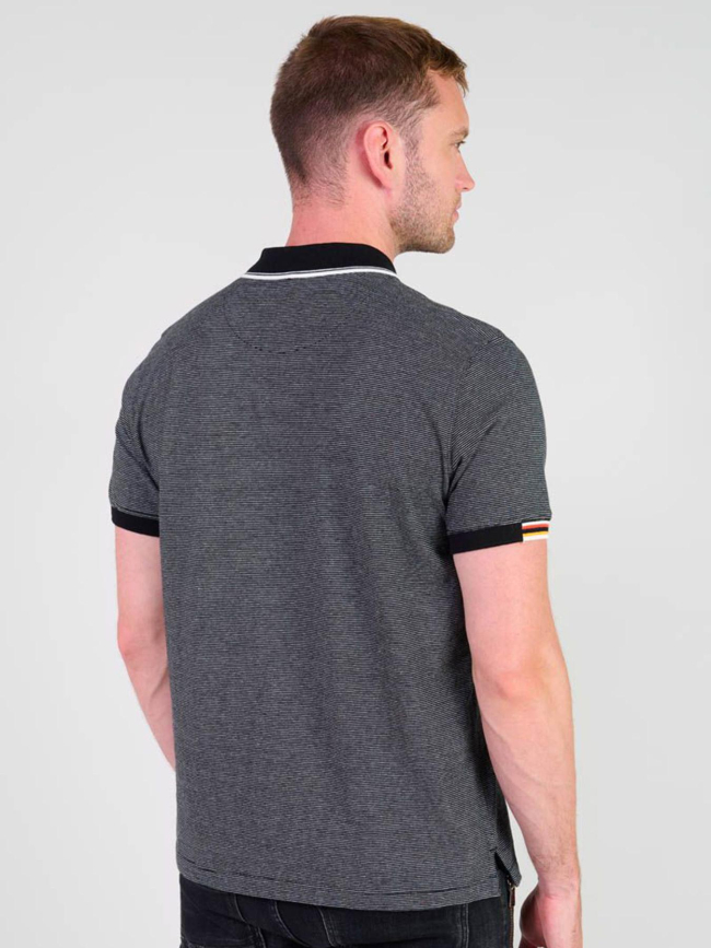 Polo alcor a rayures noir et blanc homme - Le Temps Des Cerises