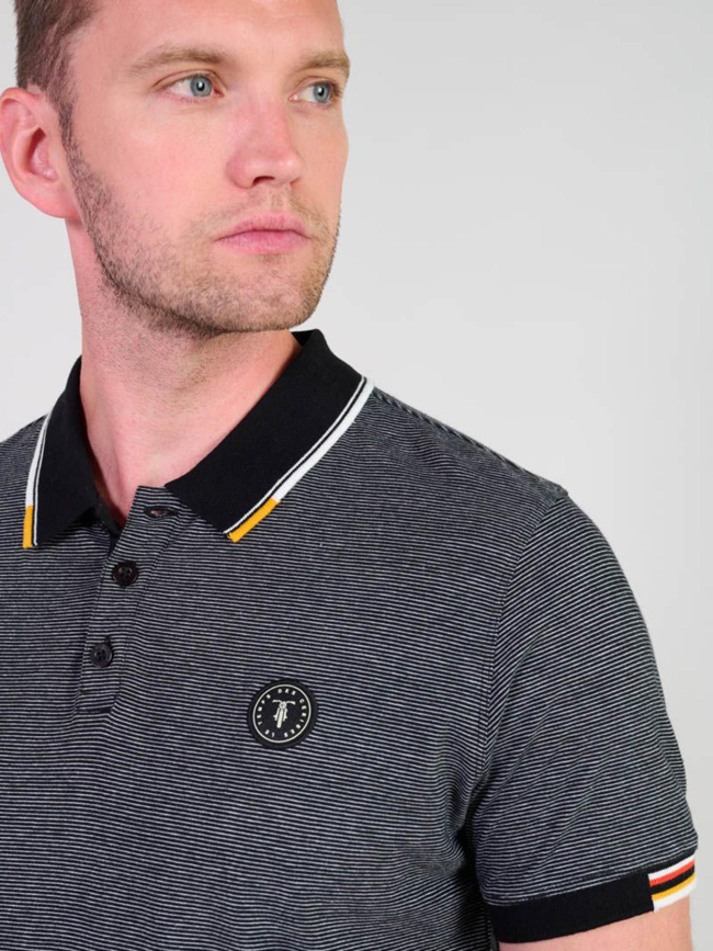 Polo alcor a rayures noir et blanc homme - Le Temps Des Cerises