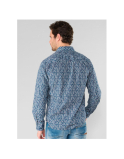 Chemise floral fusar bleu marine homme - Le Temps Des Cerises