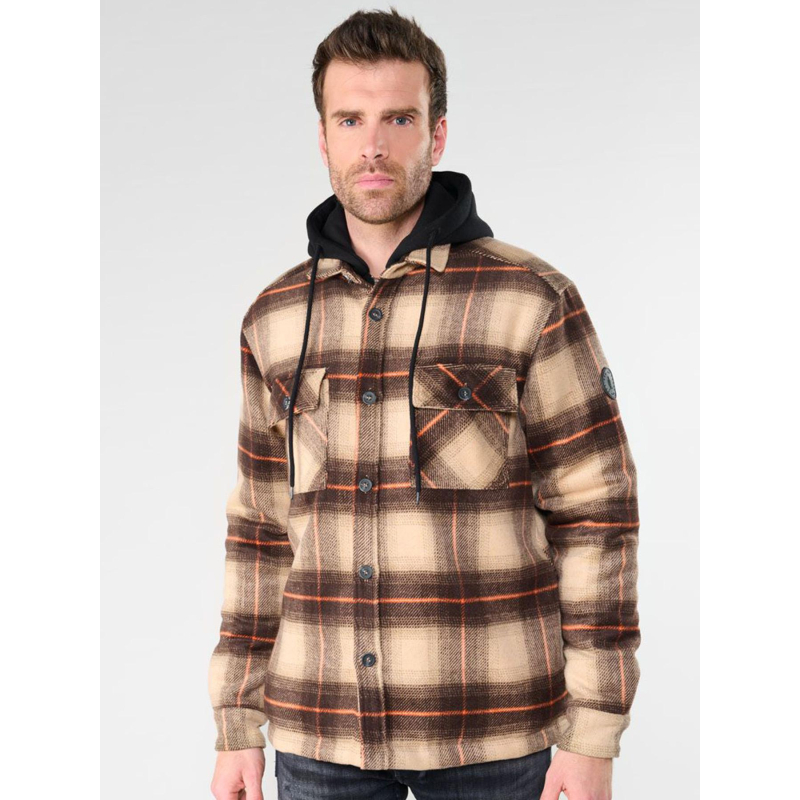 Veste brimal à carreaux marron homme - Le Temps Des Cerises