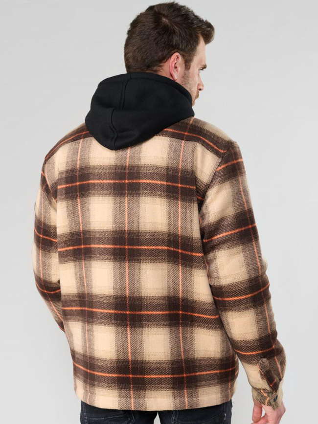 Veste brimal à carreaux marron homme - Le Temps Des Cerises