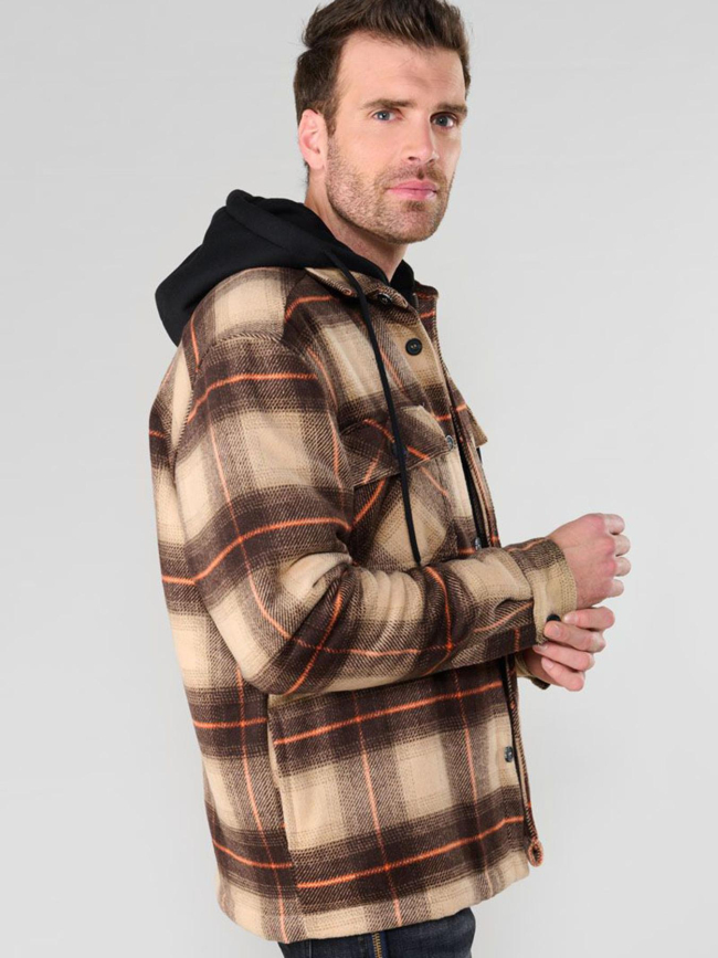Veste brimal à carreaux marron homme - Le Temps Des Cerises