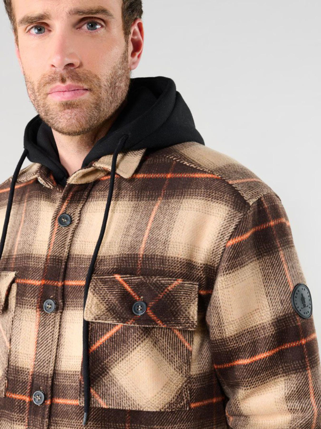 Veste brimal à carreaux marron homme - Le Temps Des Cerises