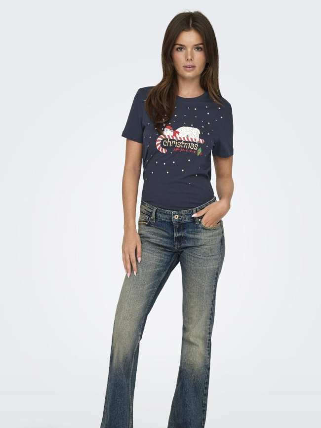 T-shirt à manches courtes onlxmas onlyrsa noir femme - Only