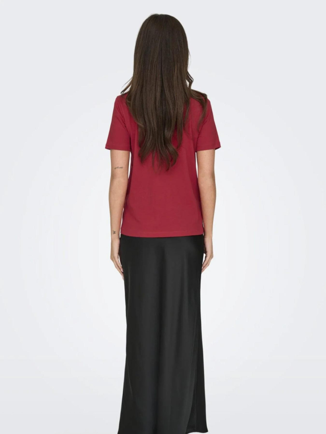 T-shirt à manches courtes onlxmas onlyrsa rouge femme - Only