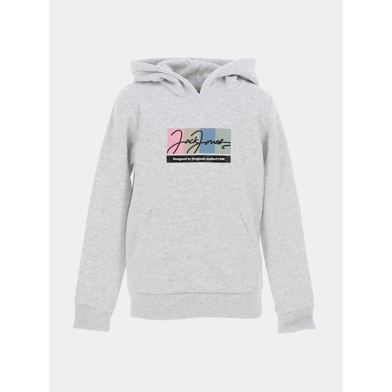 Sweat à capuche portland block gris chiné garçon - Jack & Jones