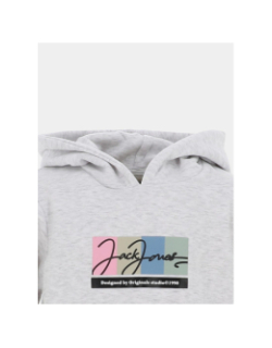 Sweat à capuche portland block gris chiné garçon - Jack & Jones