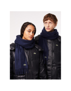 Echarpe en laine et cachemire bleu marine - Lacoste