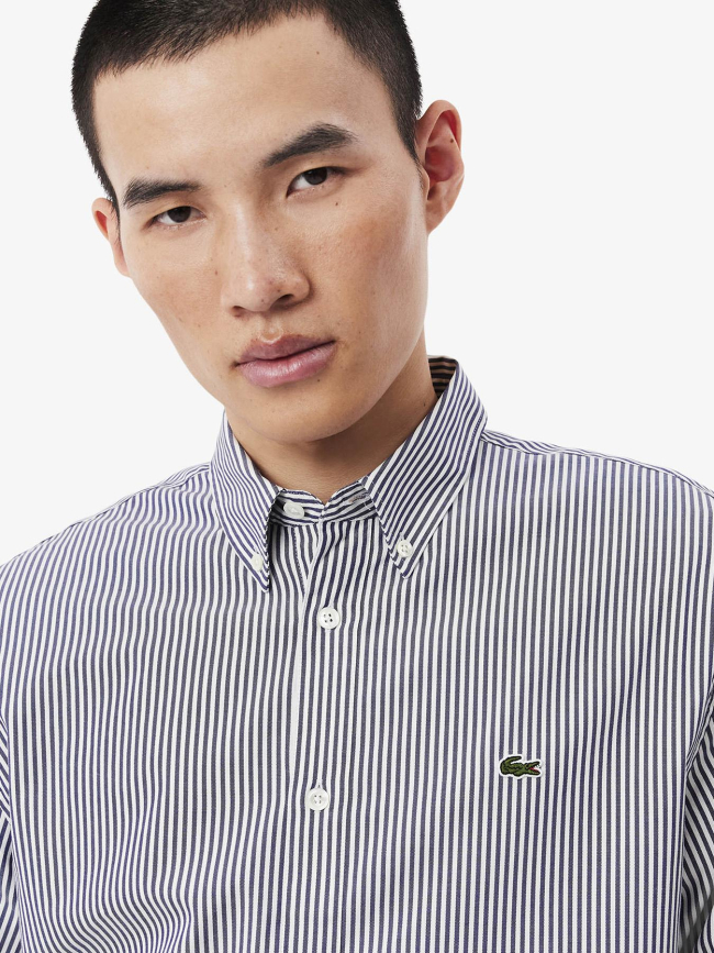 Chemise core essential à rayures blanc et bleu homme - Lacoste