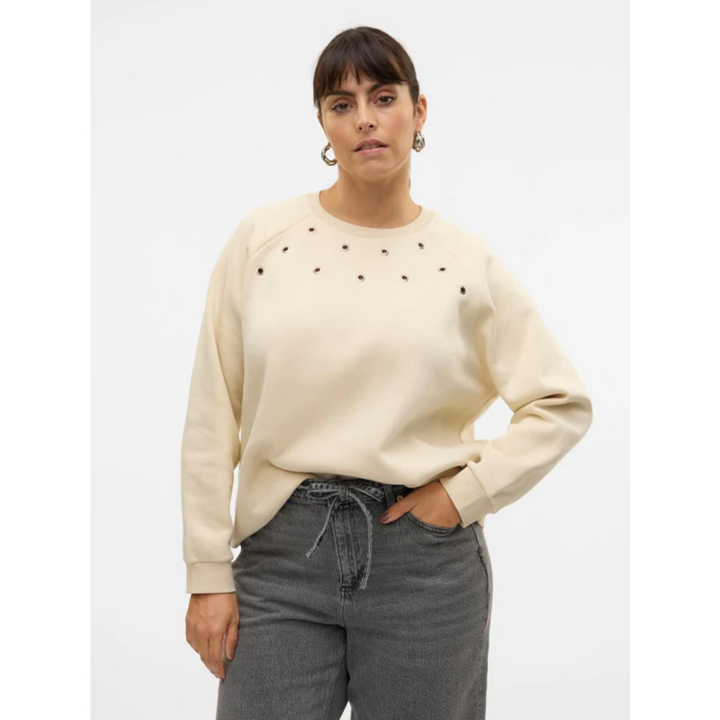 Sweatshirt ciro beige femme - Vero Moda