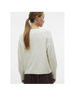 Pull col v jupiter beige femme - Vero Moda