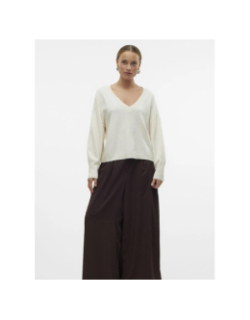 Pull col v jupiter beige femme - Vero Moda