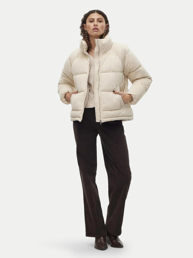 Doudoune velours debbie sofia beige femme - Vero Moda