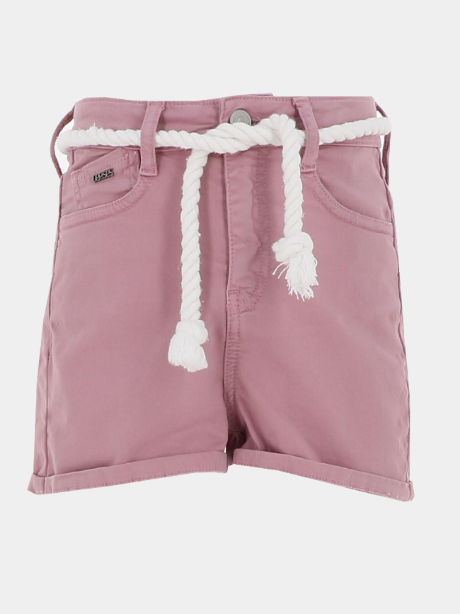 Short taille haute tiko rose fille - Le Temps des Cerises