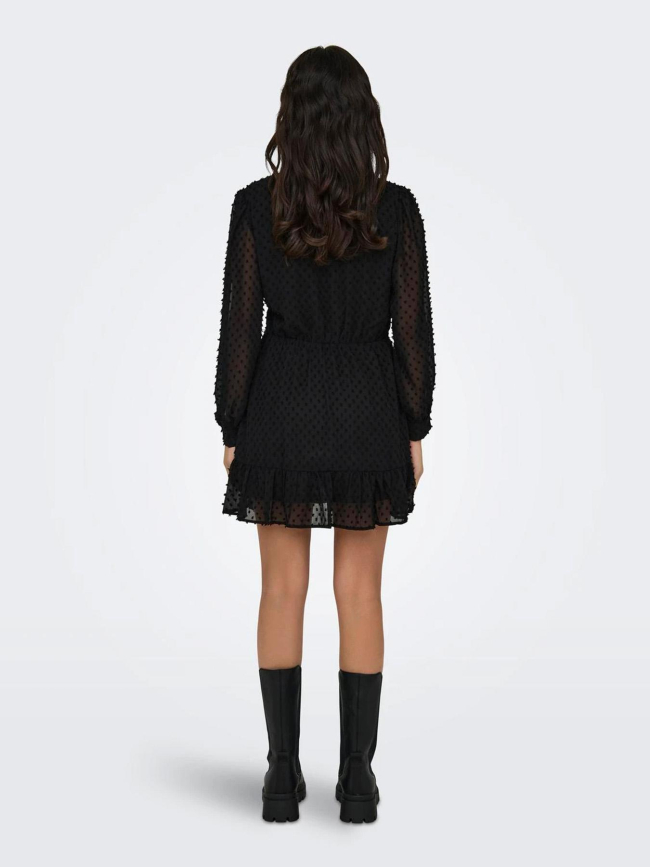 Robe effet portefeuille tiva noir femme - Only