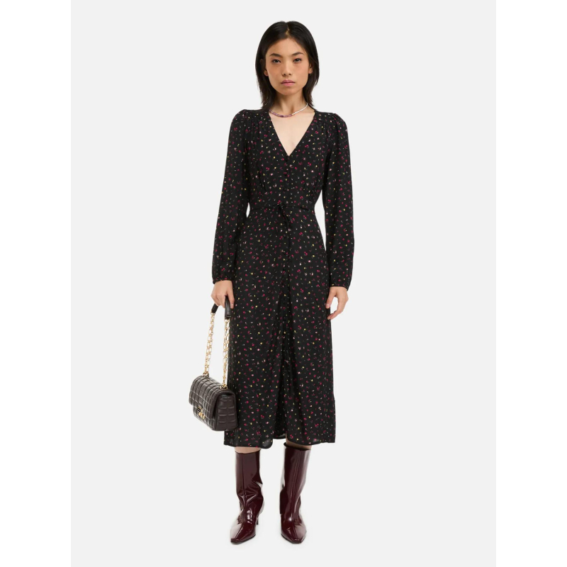 Robe mi-longue à motif floral noir femme - Levi's