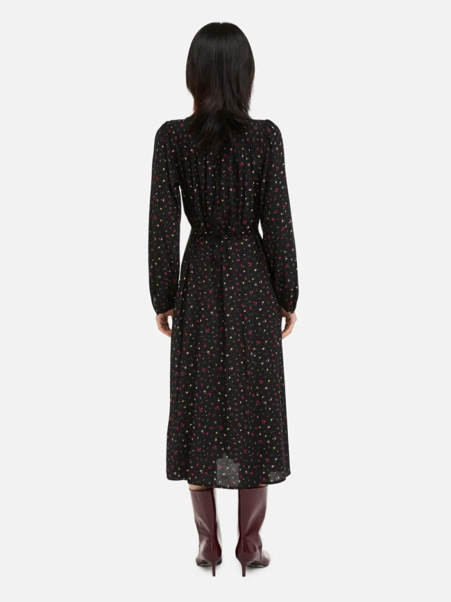 Robe mi-longue à motif floral noir femme - Levi's