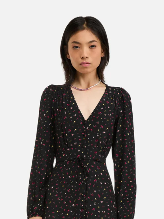 Robe mi-longue à motif floral noir femme - Levi's