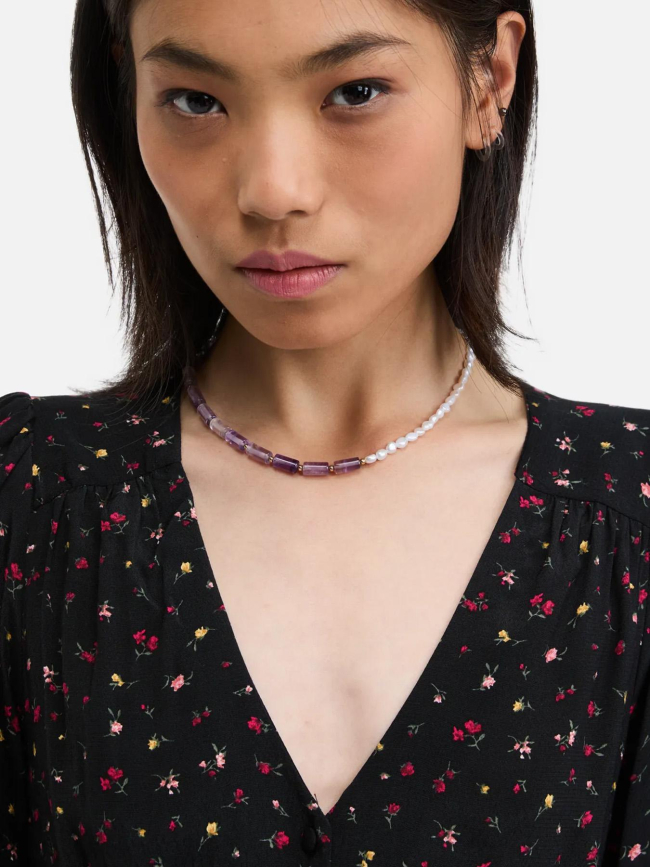 Robe mi-longue à motif floral noir femme - Levi's