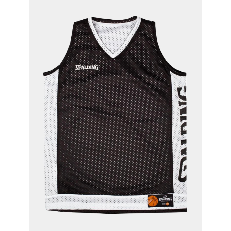 Maillot de basketball réversible noir et blanc enfant - Spalding