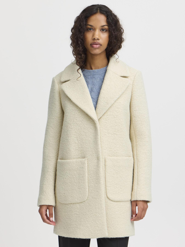 Manteau en laine ihstipa beige femme - Ichi