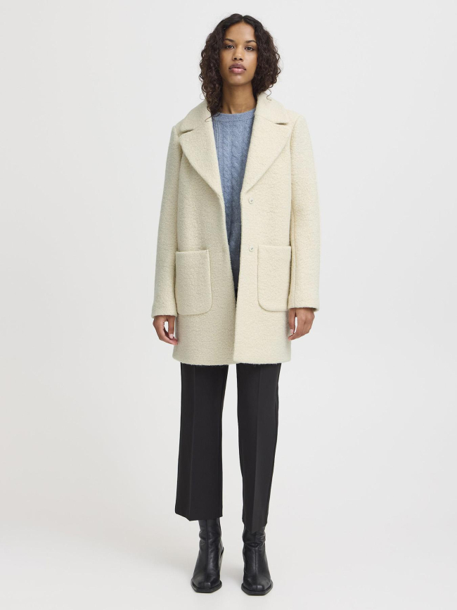 Manteau en laine ihstipa beige femme - Ichi