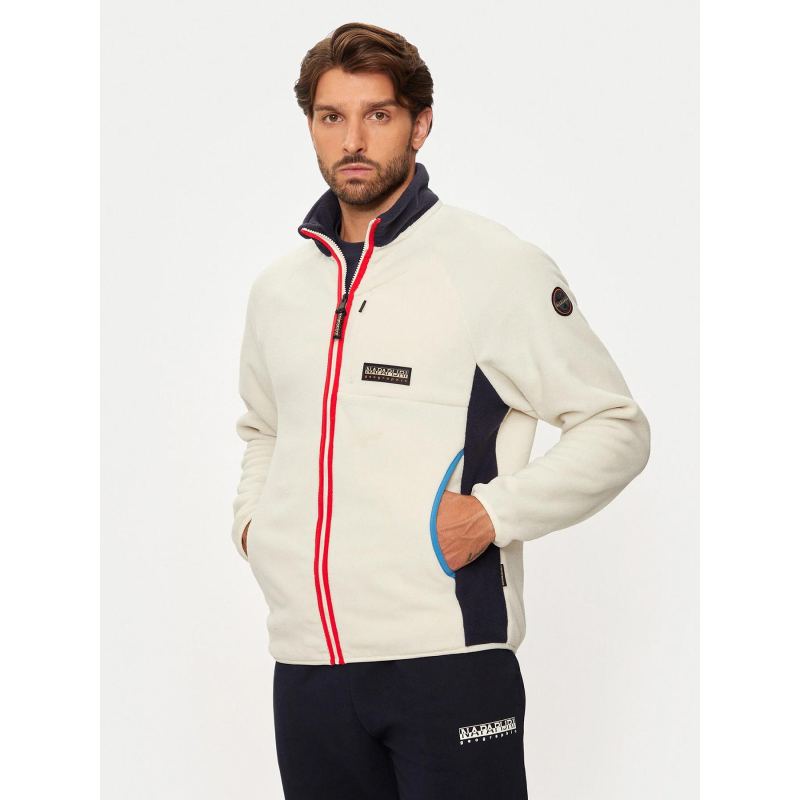 Veste polaire t-dolent beige et bleu homme - Napapijri