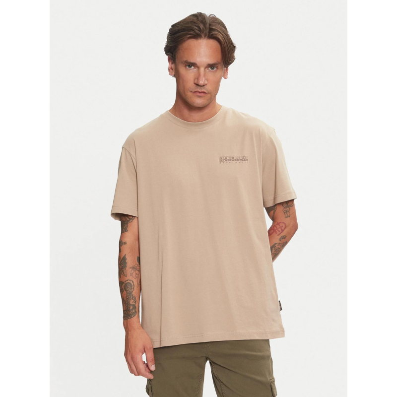 T-shirt à manches courtes abula marron clair homme - Napapijri