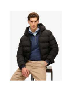 Doudoune à capuche sport noir homme - Superdry