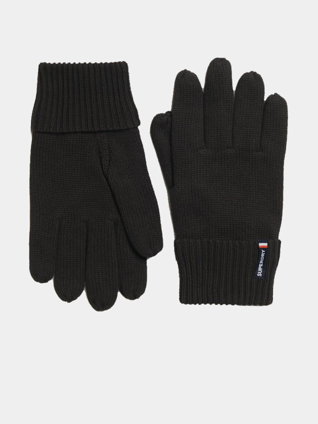 Gants en maille à logo essential noir homme - Superdry