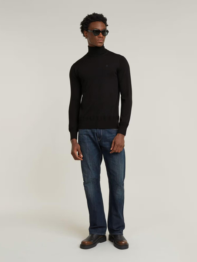 Pull à col roulé premium core noir homme - G Star