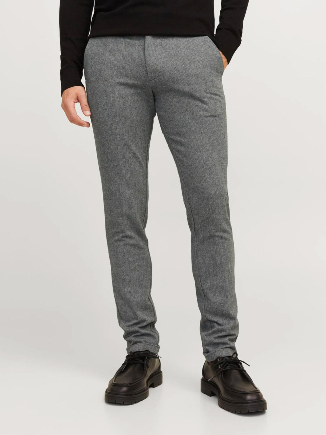 Pantalon chino slim fit jpstmarco jjhenry gris homme - Jack & Jones