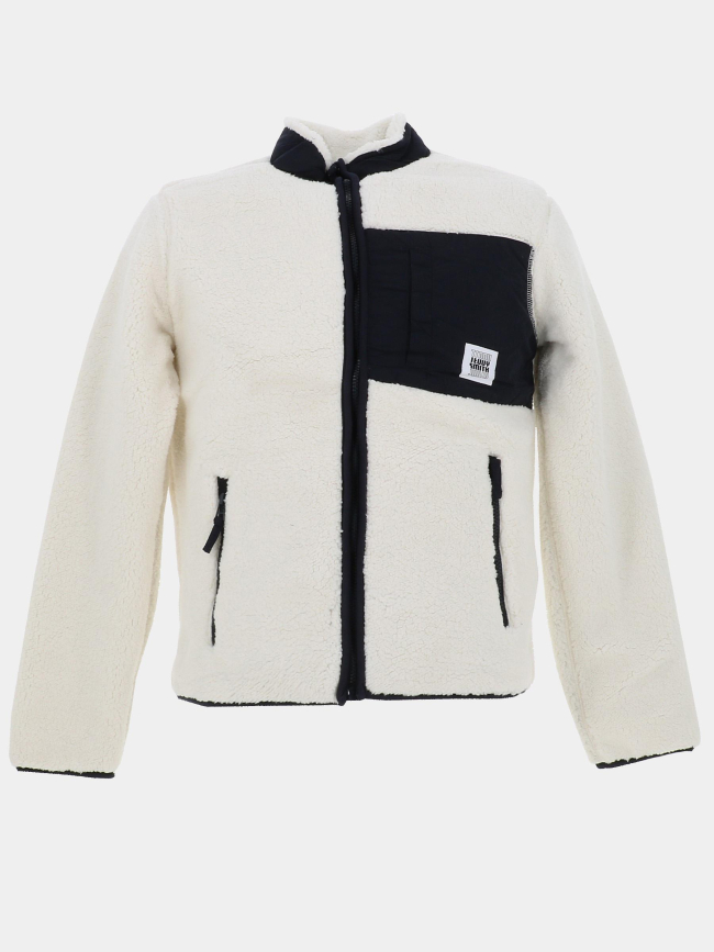 Gilet polaire sherpa blanc noir enfant - Teddy Smith