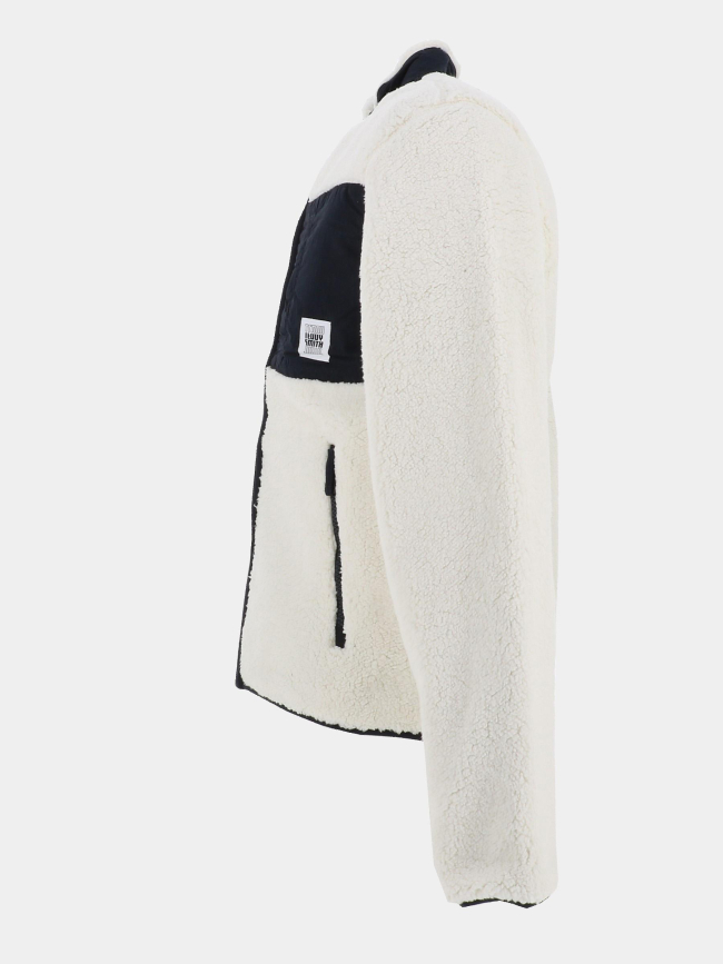 Gilet polaire sherpa blanc noir enfant - Teddy Smith