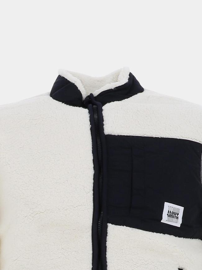 Gilet polaire sherpa blanc noir enfant - Teddy Smith
