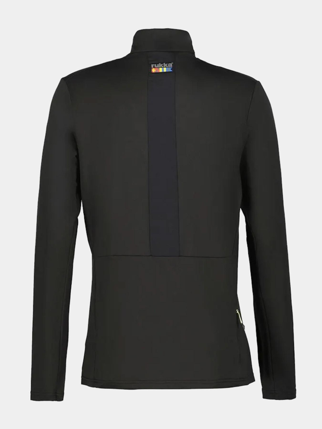Haut de running à col zippé murtola noir homme - Rukka